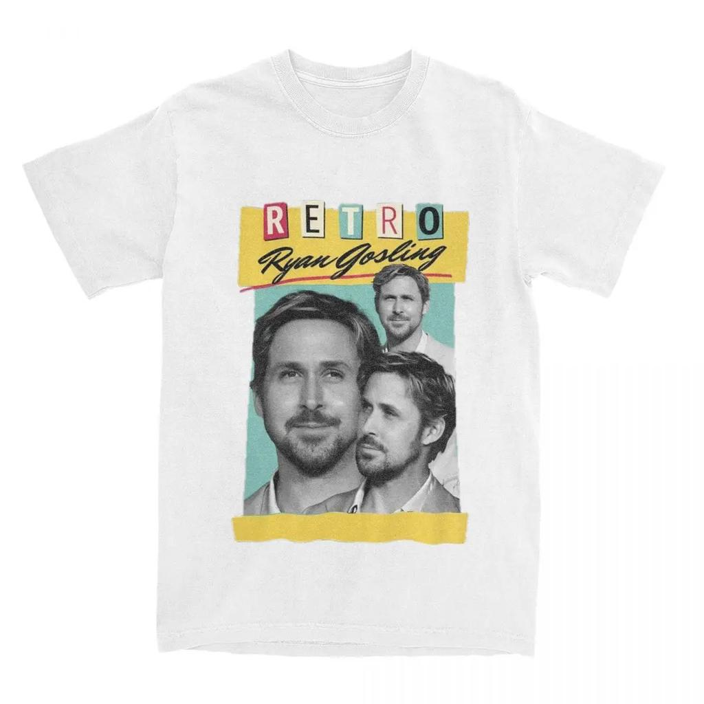 Herren Damen T-Shirt Vintage Ryan Gosling Sachen Lustig 100% Baumwolle Kurzarm Retro T-Shirt Rundhals Oberteile Grafisch Bedruckt