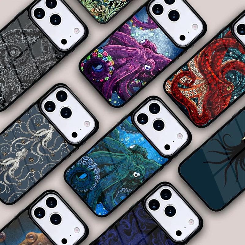 Marine Life Ocean Octopus Phone Case For IPhone 17 16e 15 14 13 12 11 Pro Max Air Mini Soft Protective Cover