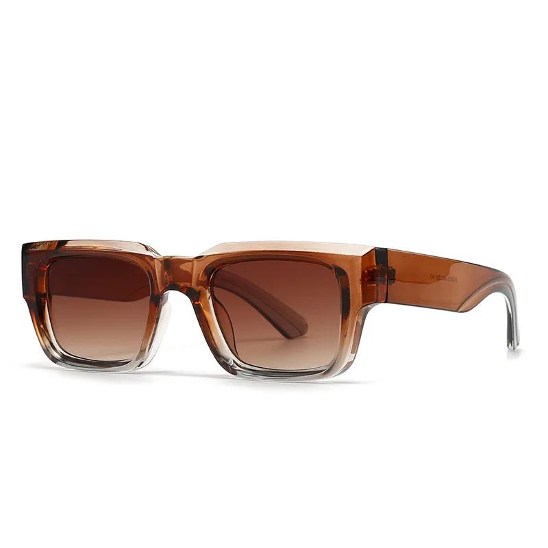 Square Sunglasses Men Punk Wide Legs Eyewear Gradient Green Gray Shades Luxurious Brand Designer Women Sun Glasses