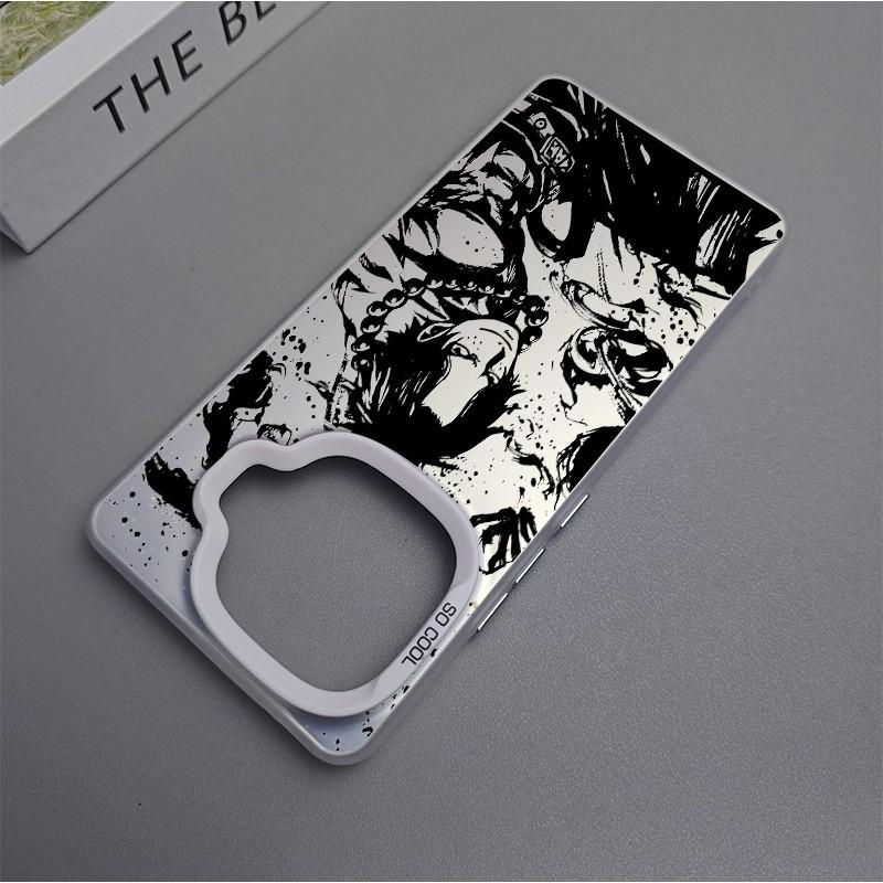 Modetrend Anime One Piece Tuschemalerei Zoro ACE Bunt Mattiert Laser Vollabdeckung PC Stoßfeste Handyhülle für IQOO Z9 Turbo Z9X