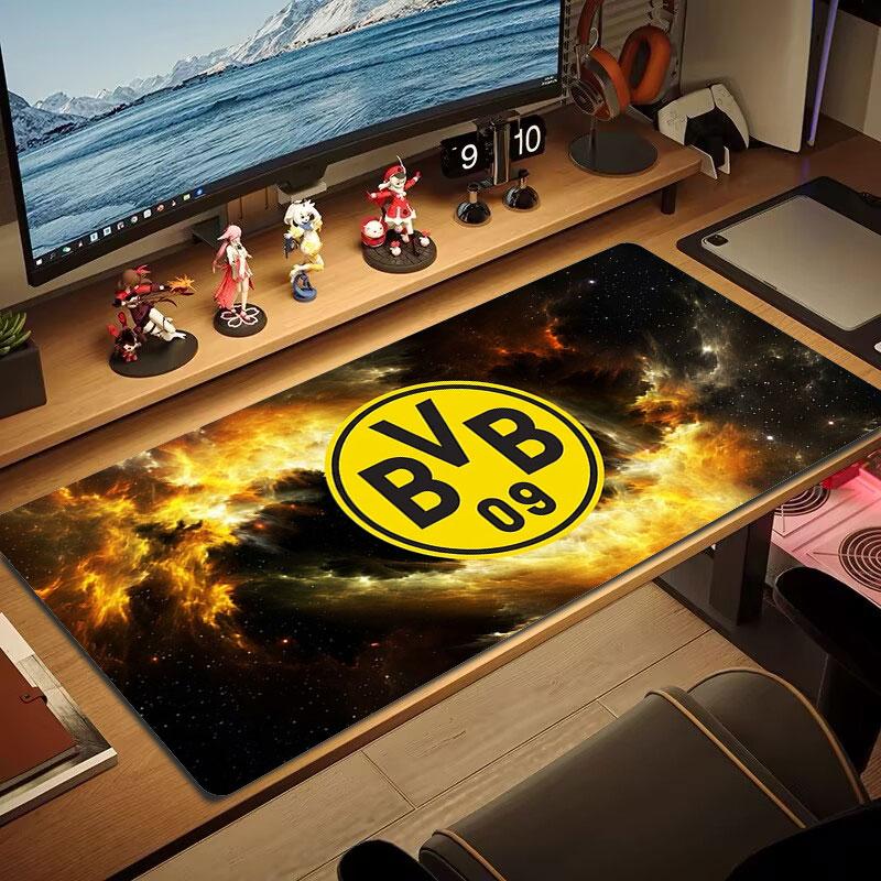 Borussia Großes Mauspad Große Gaming-Tischunterlage Rutschfest Laptop Tablet Großes Mauspad XXL Matte Mini-PC Spielmatte Mit Verriegeltem Rand