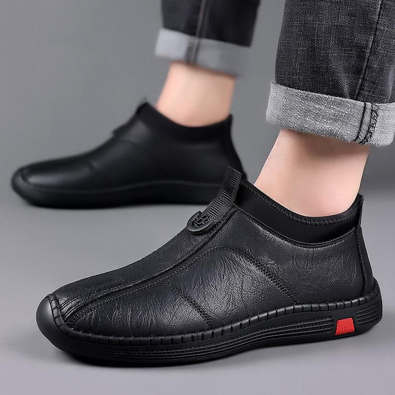 

Leather shoes cotton men s casual leather shoes winter velvet warm soft leather shoes comfortable one pedal daily low-top dad shoes 44