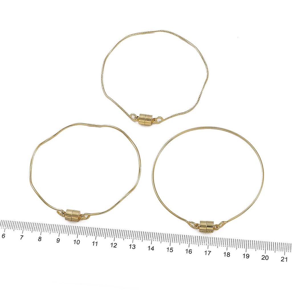 Copper Round Wire Batch Flower Magnet Bracelet (Hanging Plating)