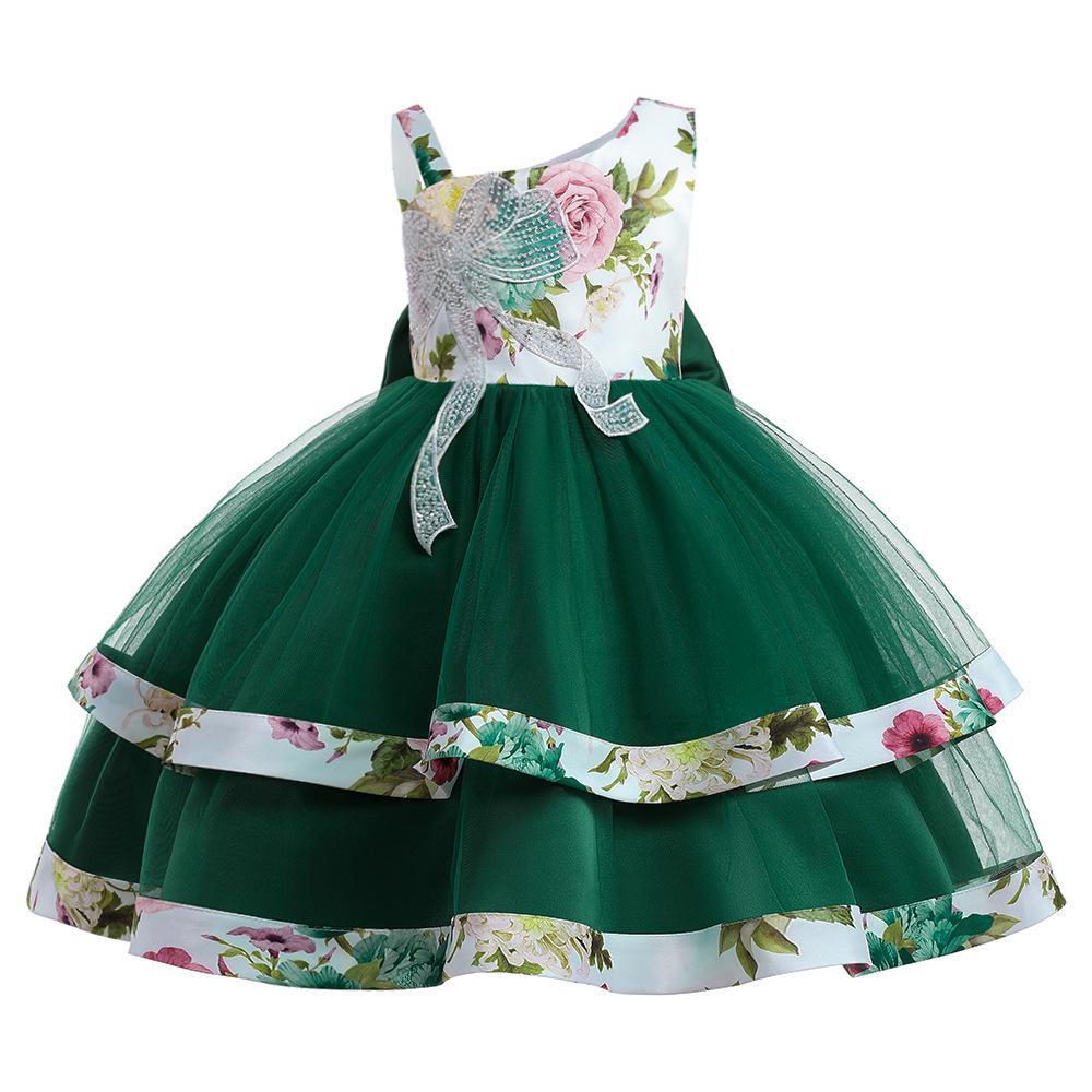 FYMNSI Vestito In Raso Per Bambina - Abito Da Battesimo, Principessa, Damigella Con Fiocco, Taglie Da 6 Mesi A 10 Anni