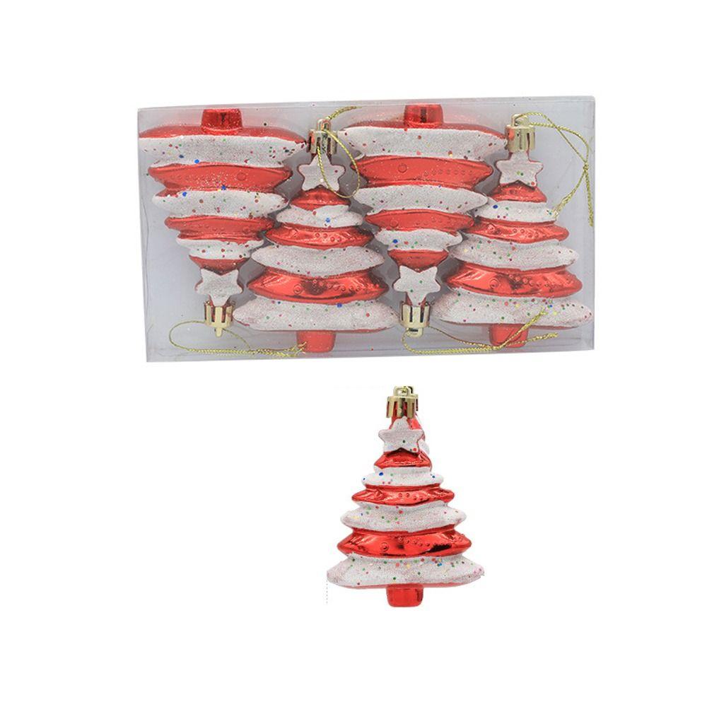 

4pcs Plastic Electroplated Christmas Hanging Balls Merry Christmas Decorations Home Xmas Decor красный