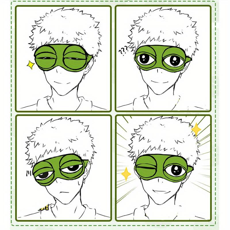 1pc/2pcs/3pcs Green Frog Cartoon Cute Eye Mask Sad 3D Eye Mask Sleeping Rest Sleeping Fun Adult Unisex Gift