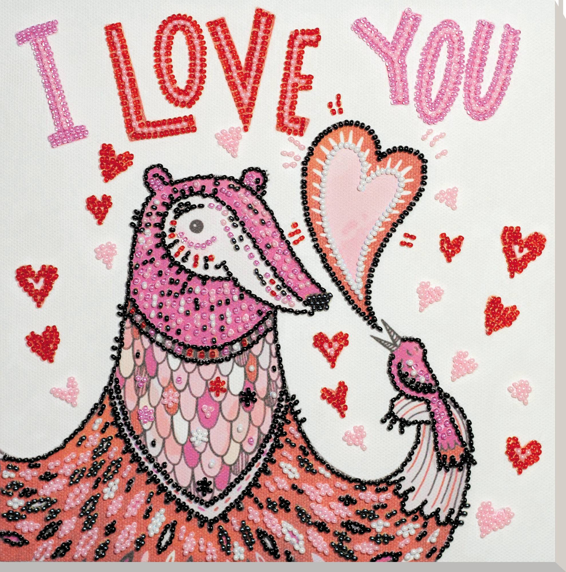 

Набор-миди для вышивки бисером на натуральном художественном холсте Абрис Арт Мишки Enamored 200x200mm