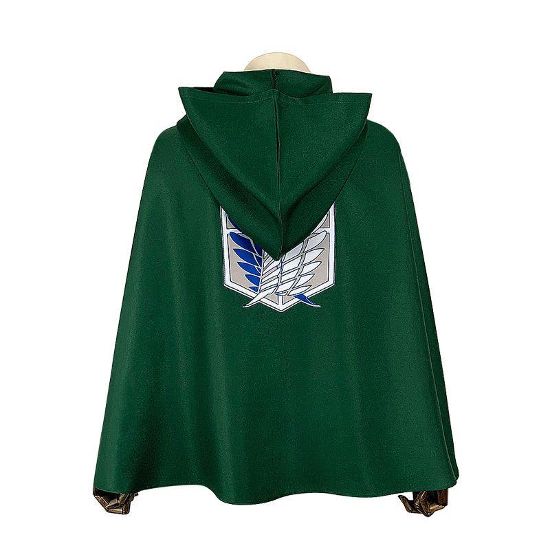 Attack on Titan Cos Costume Wings of Freedom Soldiers Chief Cape Cosplay Costume Attack on Titan Cloak Green Cloak S