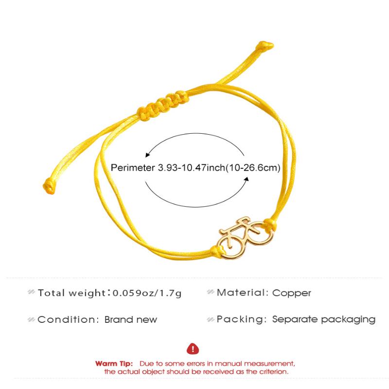 1Pcs Trendy Sports Cycling Periphery Pendant Bracelet Bicycle Hand Woven Rope Bracelet Pink Bicycle Jewelry
