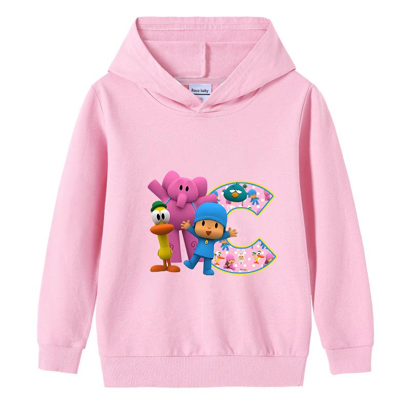 Sweat à capuche Pocoyo pour enfant tout-petit Kawaii Manches longues Filles garçon Hiver Fin Sweat-shirt Mode Imprimé Chaud Hauts pour enfants Cadeau