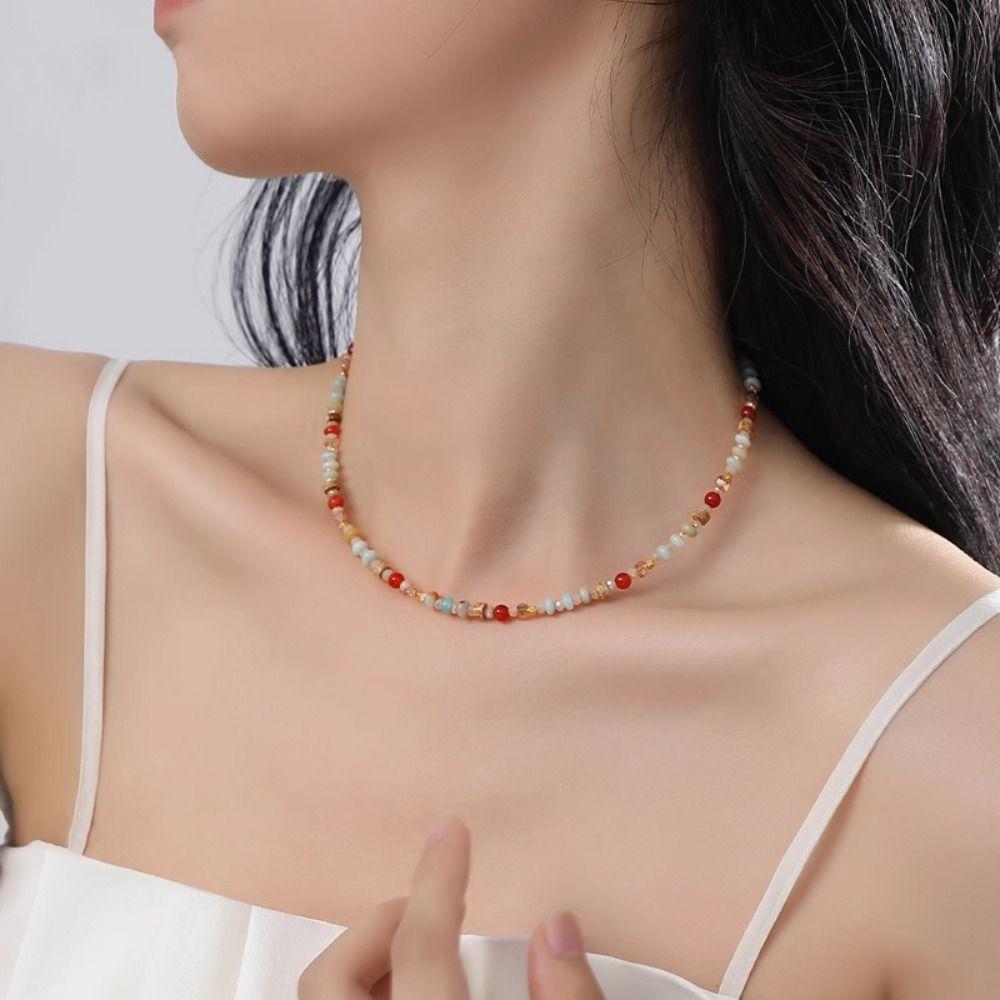 Elegante Steinkette Schlichter Damenschmuck Neue Schlüsselbeinkette Halsketten Geschenke