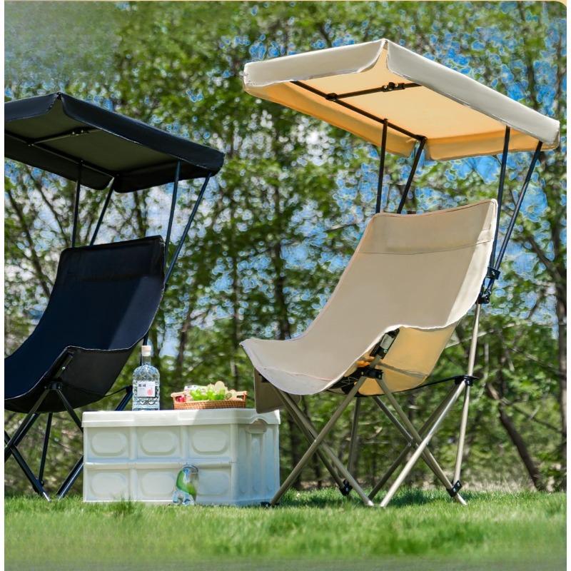 Canopy Chair Portable Foldable Camping Chair with Sunshade Fishing Beach for Outdoor Activities Canopy Folding Camping Chair