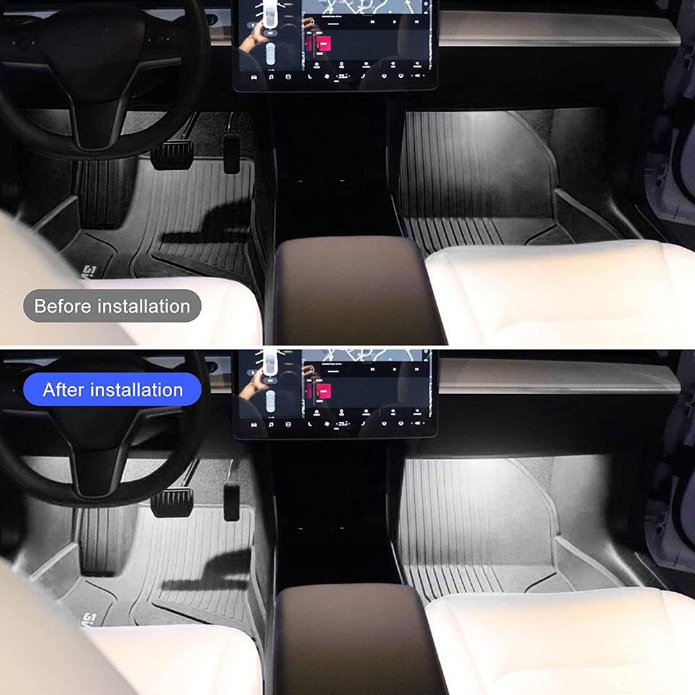 For Tesla Model 3 Y S X Ultra-bright Interior LED Lighting Bulbs Kit Accessories Fit Trunk, Frunk, Door Puddle, Foot-Well Lights