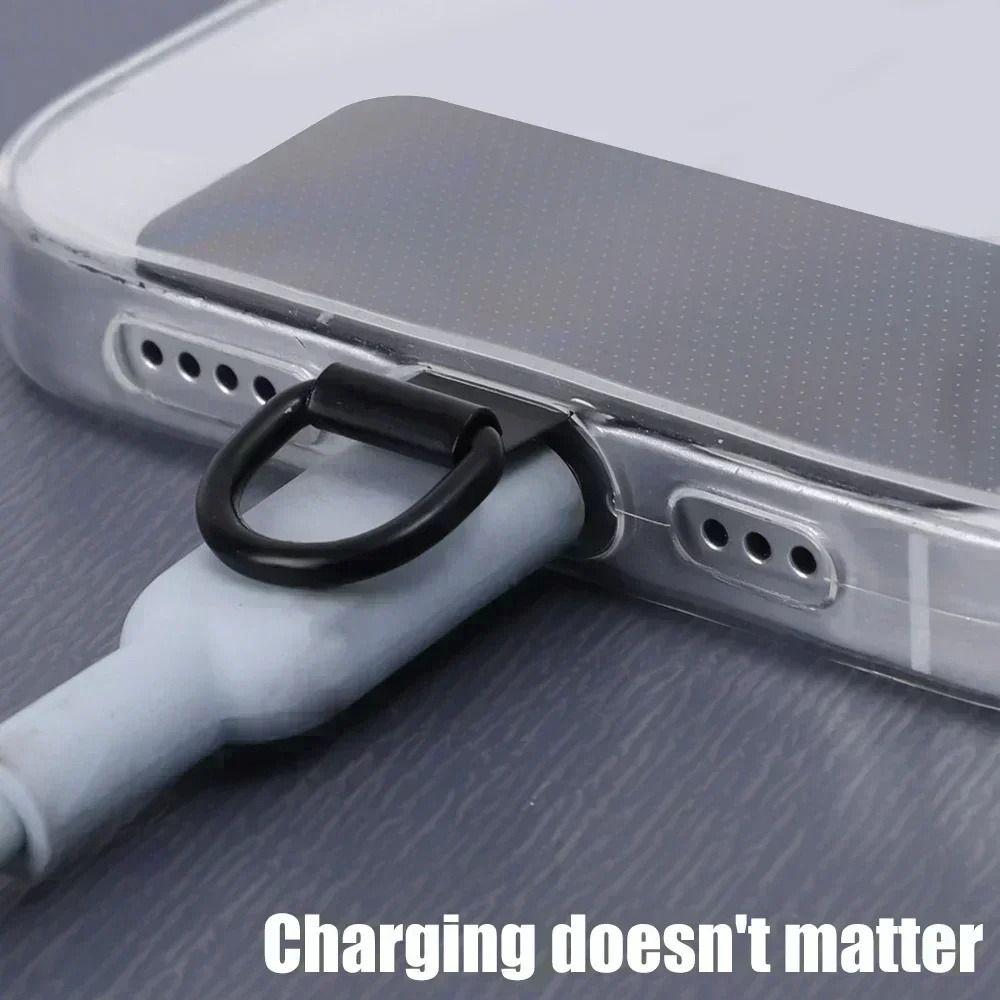 Nerezová šňůrka na telefon Těsnění Odnímatelný klip na kartu telefonu Kovová nášivka na telefon Poutko na zavěšení