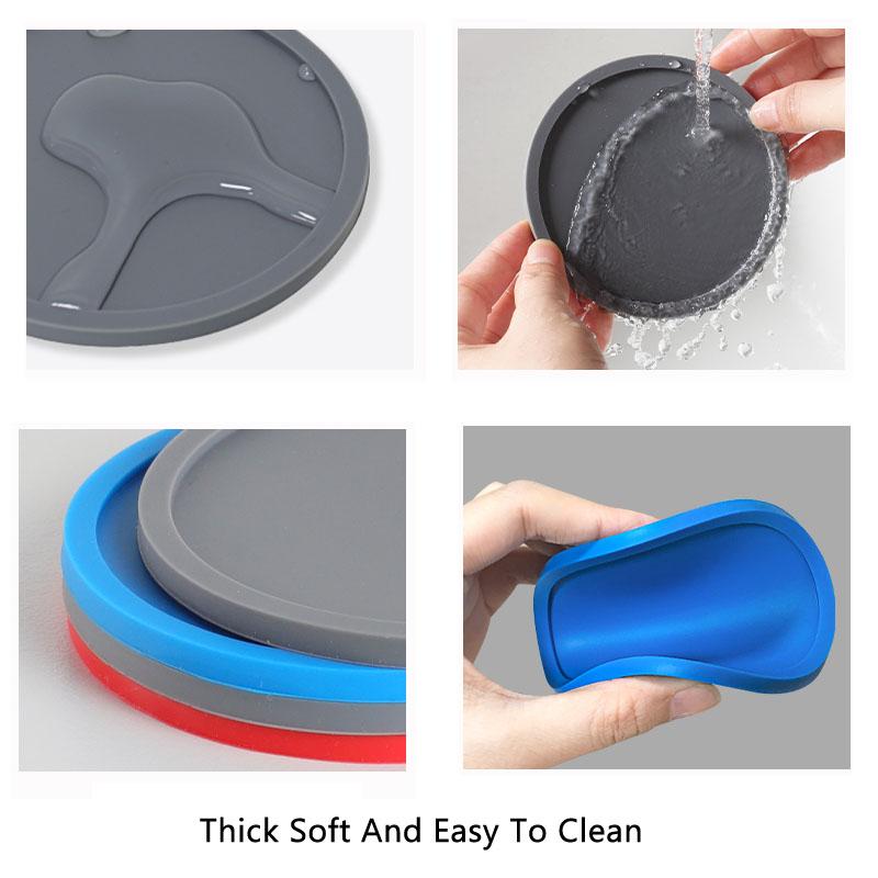 Food Grade Silicone Circular Coaster Waterproof Anti-Slip Hot Beverage Mat for Tea Coffee Glass Use - Home Dining Table Access