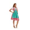 Women's Oktoberfest Costume German Bavarian Beer Festival Outfits for Halloween Carnival Party Dirndl Dresses Apron