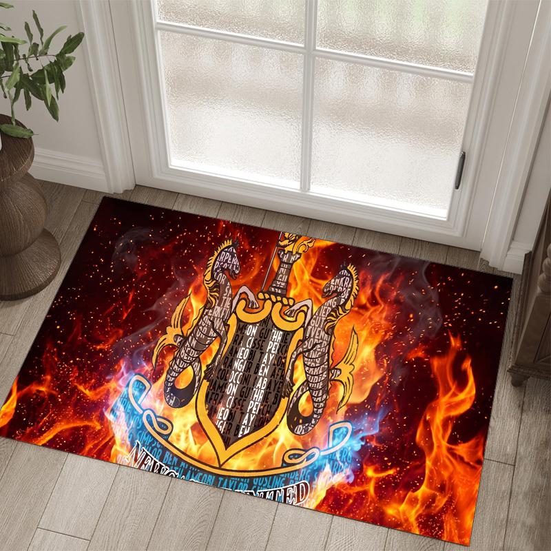 Newcastle United Football Design Crystal Velvet Carpet Cozy Non?Slip Printed Rug For Bedroom Living Room Entrance