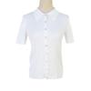 Women's French Lapel Single-Breasted Short-Sleeve Knit Top - Casual, Slimming, Spring/Summer Collection