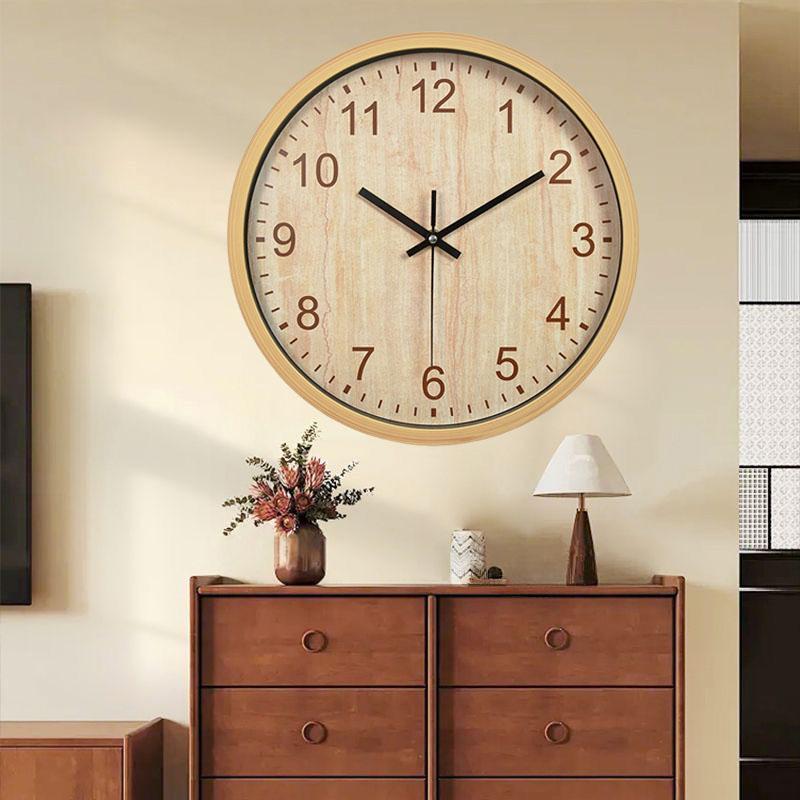 12 Inch Modern Light Luxury Wooden Wall Clock Mute Non-ticking Three-dimensional Suitable for Study Library Bedroom Living Room