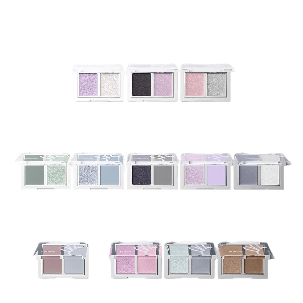 HYNTOOR Two-Color Matte Purple & Earth Tone Eyeshadow Palette 2025