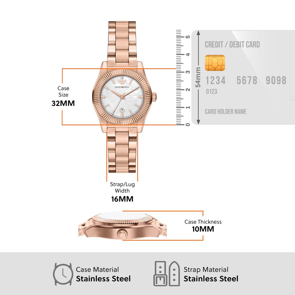 Emporio Armani Watch Ladies Analog Stainless Steel AR11762