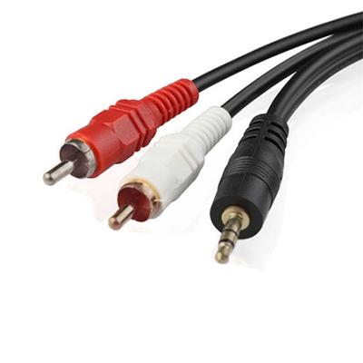3,5 mm 1/8'' αρσενικό βύσμα Mini Stereo σε 2 RCA Stereo Phone Καλώδιο ηχείων ήχου υπολογιστή