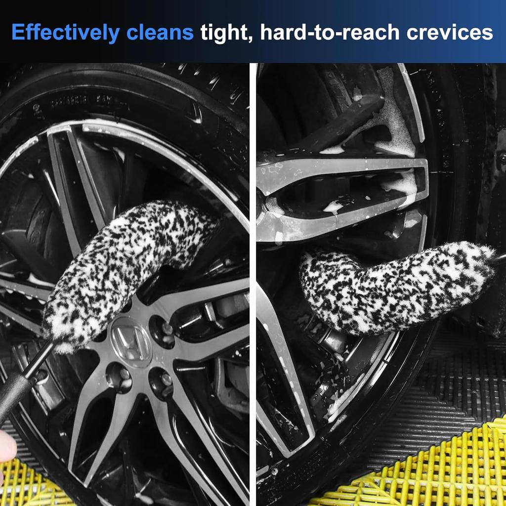 Car Wheel & Tire Brush Set, Wheel Cleaner Brush, Soft & Stiff Bristle Cleaning Brush, Wheel Brushes For Cleaning Wheels, Rim Brush For Car Body