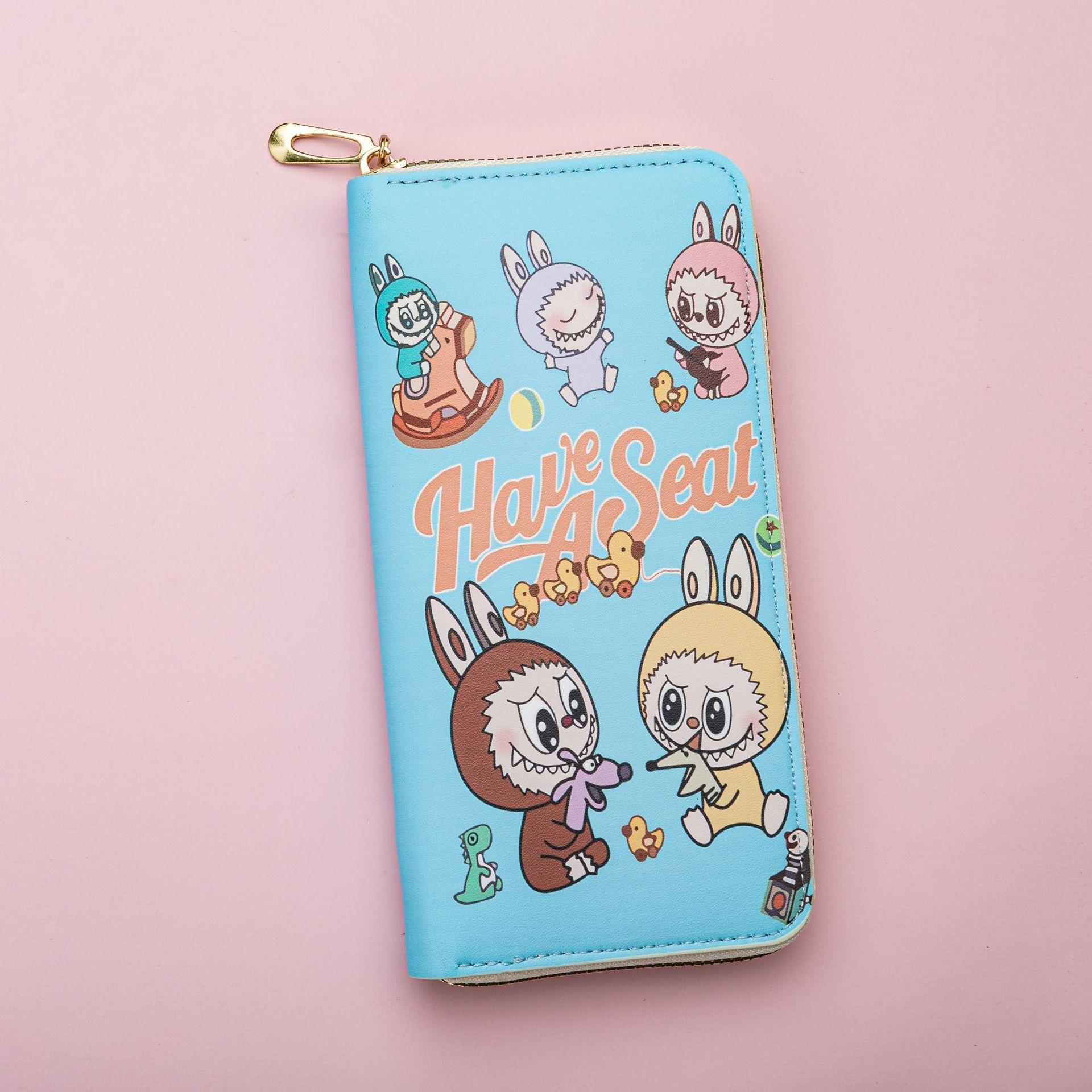 

Мультяшный кошелек Лабубу, держатель для студенческой карты, кошелек для монет, милый портативный органайзер для монет 19.5*10*2cm