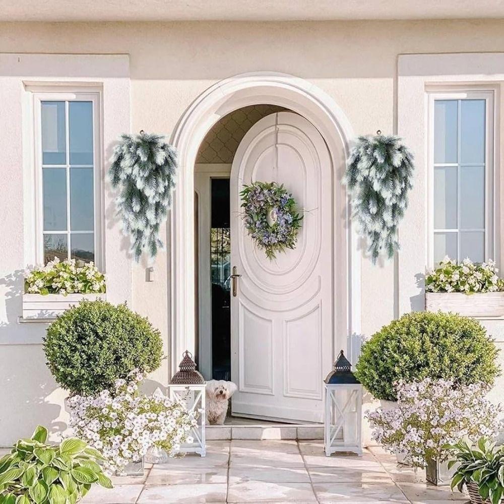 Real Touch 30 Inch Christmas Pine Needle DIY Wall Hanging Artificial Pine Branches Plastic Artificial Greenery Outdoors