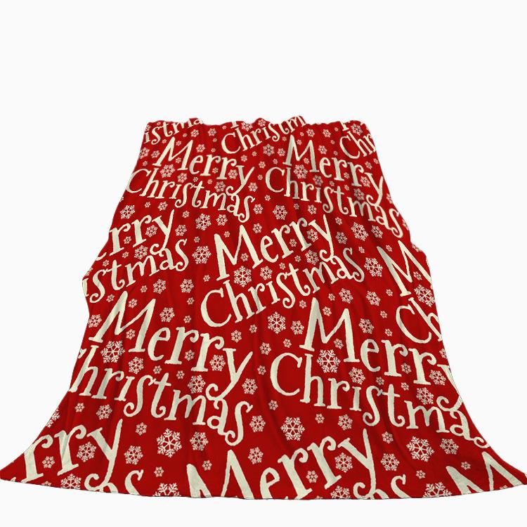 Merry Christmas Theme Flannel Throw Blanket Soft Lightweight Warm for Living Room Bedroom Bed Sofa Couch Kids Adults Gifts