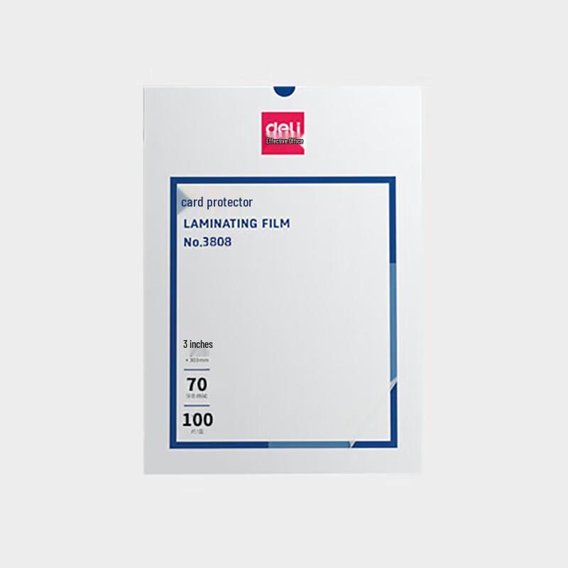 Deli 3808 Transparent Laminating Pouches 65x95mm (100-Pack)