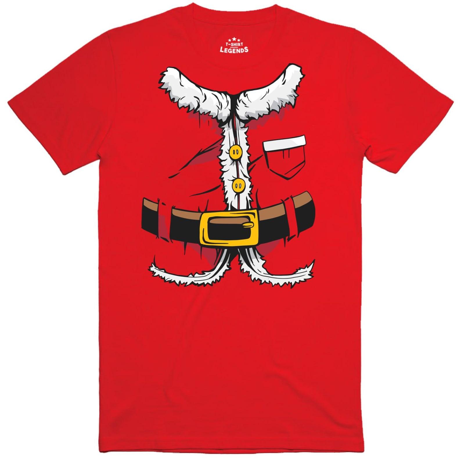 Mens T Shirt Santa Christmas Costume Festive Regular Fit 100% Cotton Funny Top M