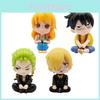 Entzückendes 10cm One Piece Miniaturfiguren-Set von Zoro Nami Sanji Luffy für die Vitrine