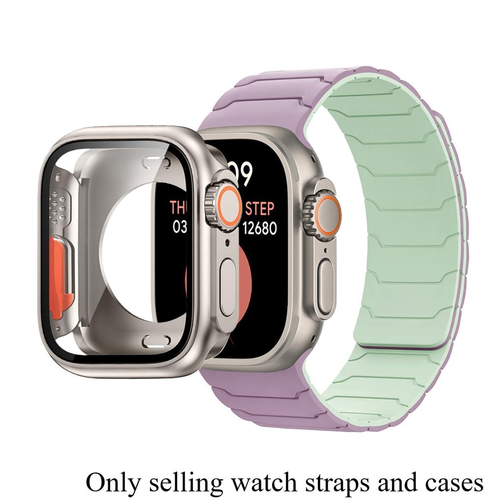 Case+Band For Apple Watch 41 40 44 45 42 46mm Magnetic Strap Screen Protector For Iwatch Series 11 10 987 SE 654 Change To Ultra