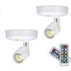 Wireless Mini Spots - AIMOONSA - Pack of 2 - 4-Level Variable Brightness - Remote Control - 350° Adjustable Head