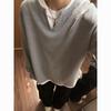 Men's Waffle Knit Two-Piece Collar Sweatshirt - Heavyweight Long Sleeve Casual Top for Spring & Autumn Trend