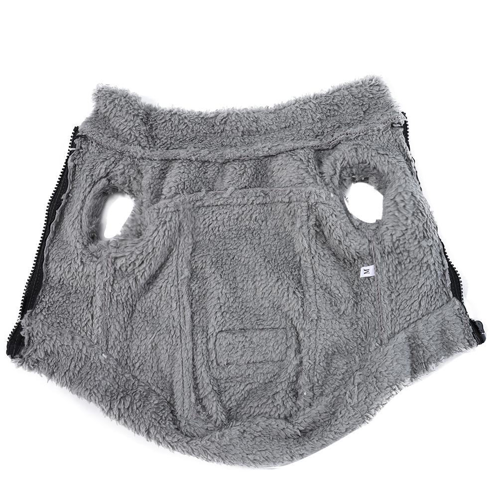 Warm Dog Clothes Autumn Winter Pet Jacket Coat Pink Grey Soft Vest Costume with D-ring Schnauzer Yorkshire Costume for Small Medium Dogs