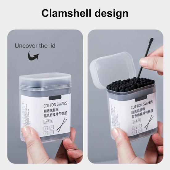 1 Box Wattestäbchen Doppelkopf Benutzerfreundlich Plastik Ohrenreiniger Wattestäbchen Wimpern Wattestäbchen Make-up Werkzeuge Haushaltswaren