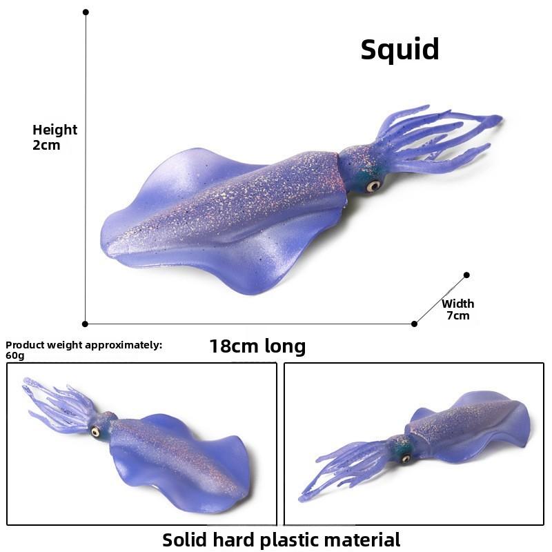 Crab Turtle Squid Salamander Hairtail Salmon Shark Marine Life Model Ornament