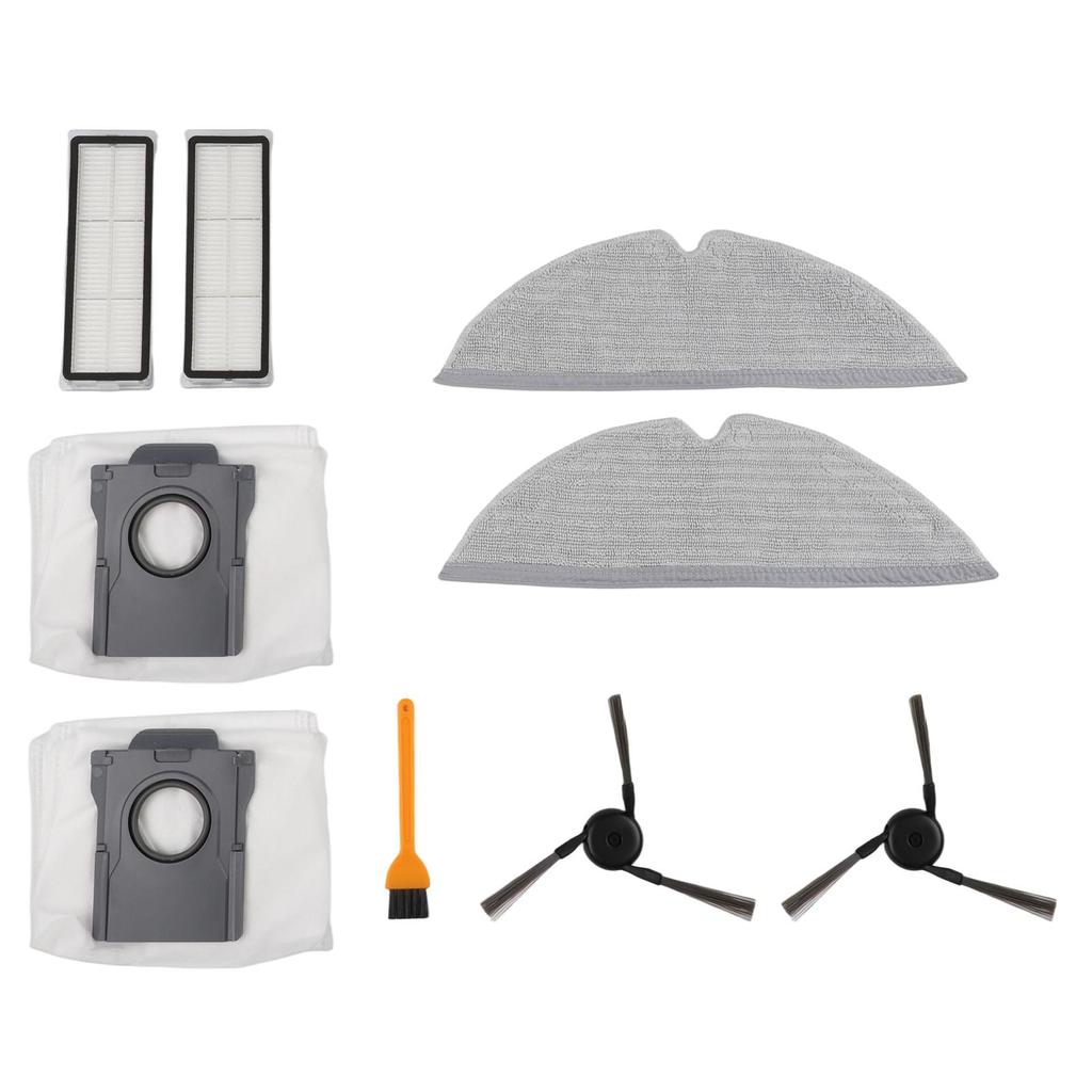 Replacement Accessories Kit For Dreame D20 Pro Plus Robot Vacuum, 2 Side Brushes, 2 Mop Cloths, 2 Filter Bags, Cleaning Tool