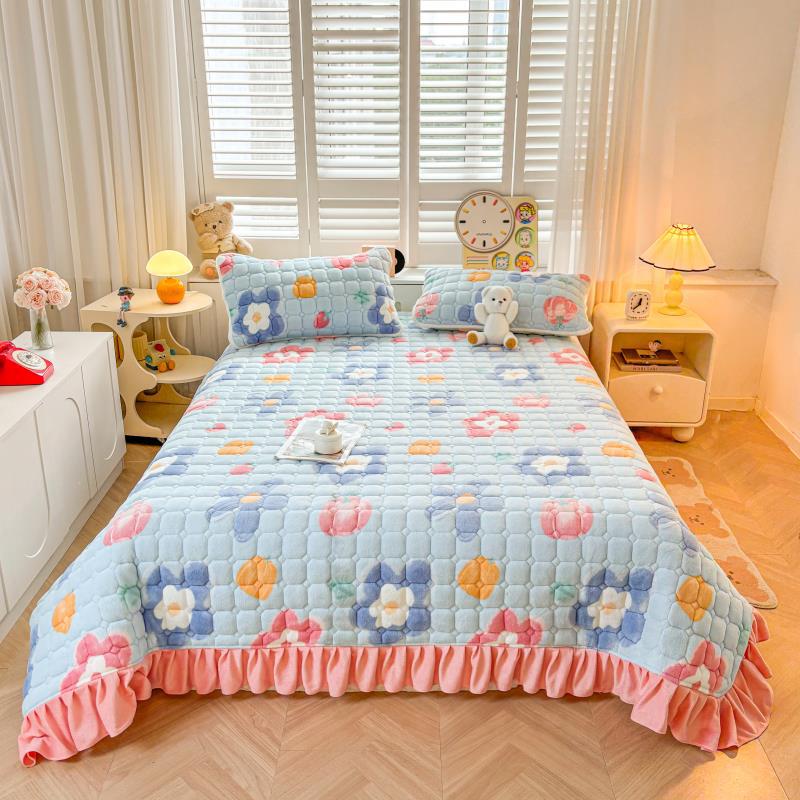 Four Season Universal Milk Velvet Mattress Coral Fleece Home Thicken Cushion With Fleece Padding Student Dormitory Bed Sheets