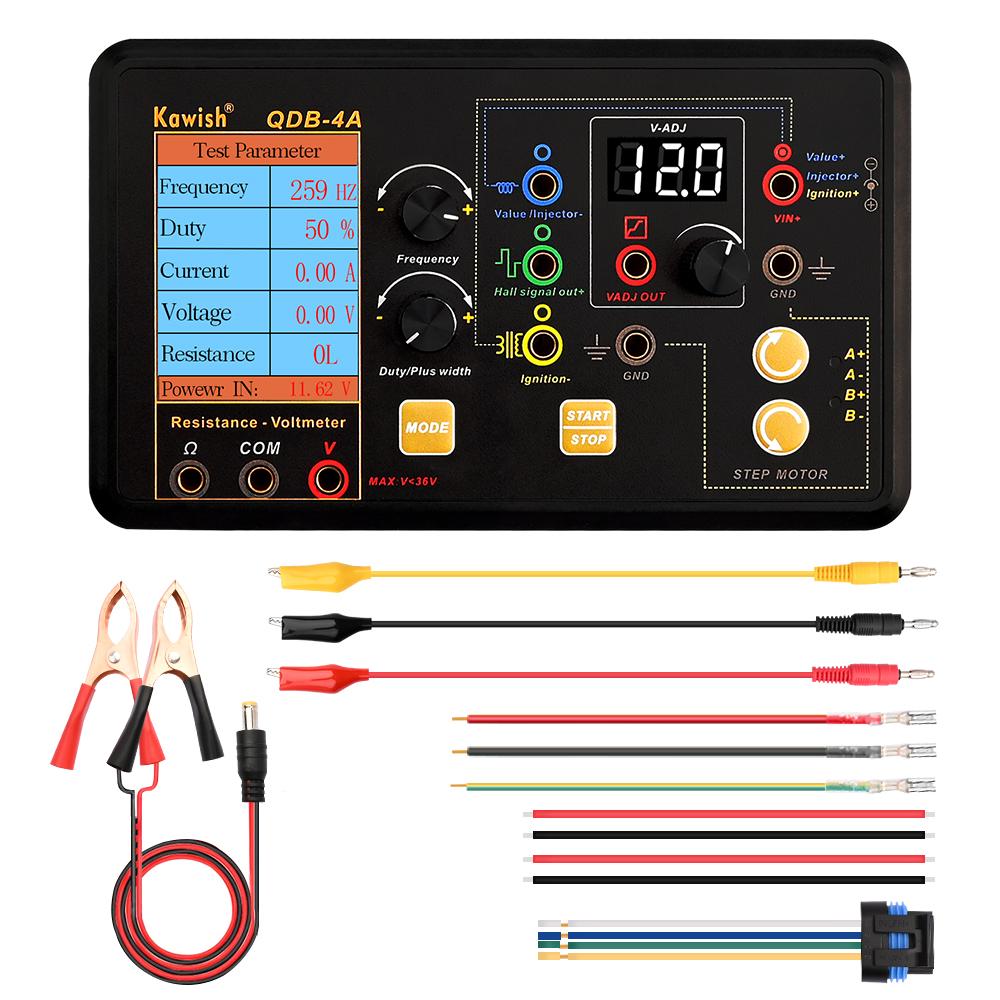 

QDB-4A Auto Ignition Coil Tester Car Idle Stepper Motor Solenoid Valve Injector Actuator Fault Detector Driver PWM Generator QDB-4A