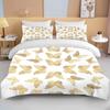10 Sizes Gold Butterfly Bedding Set Luxury Black Duvet Cover Bedclothes 3d Printed Comforter Bedding Sets For AdultsCute Bed Set