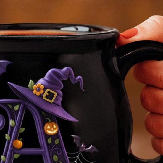Yousheng 12oz Witch Cauldron Mug Personalized Halloween Coffee Mug Ceramic Witches Brew Tea Cup Halloween Birthday Gift for Women Besties Family