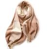 Striped Plaid Shawl Elegant Socialite Style Autumn and Winter Warm Scarf for Women High End Feeling 2025 Fashionable Women Scarf