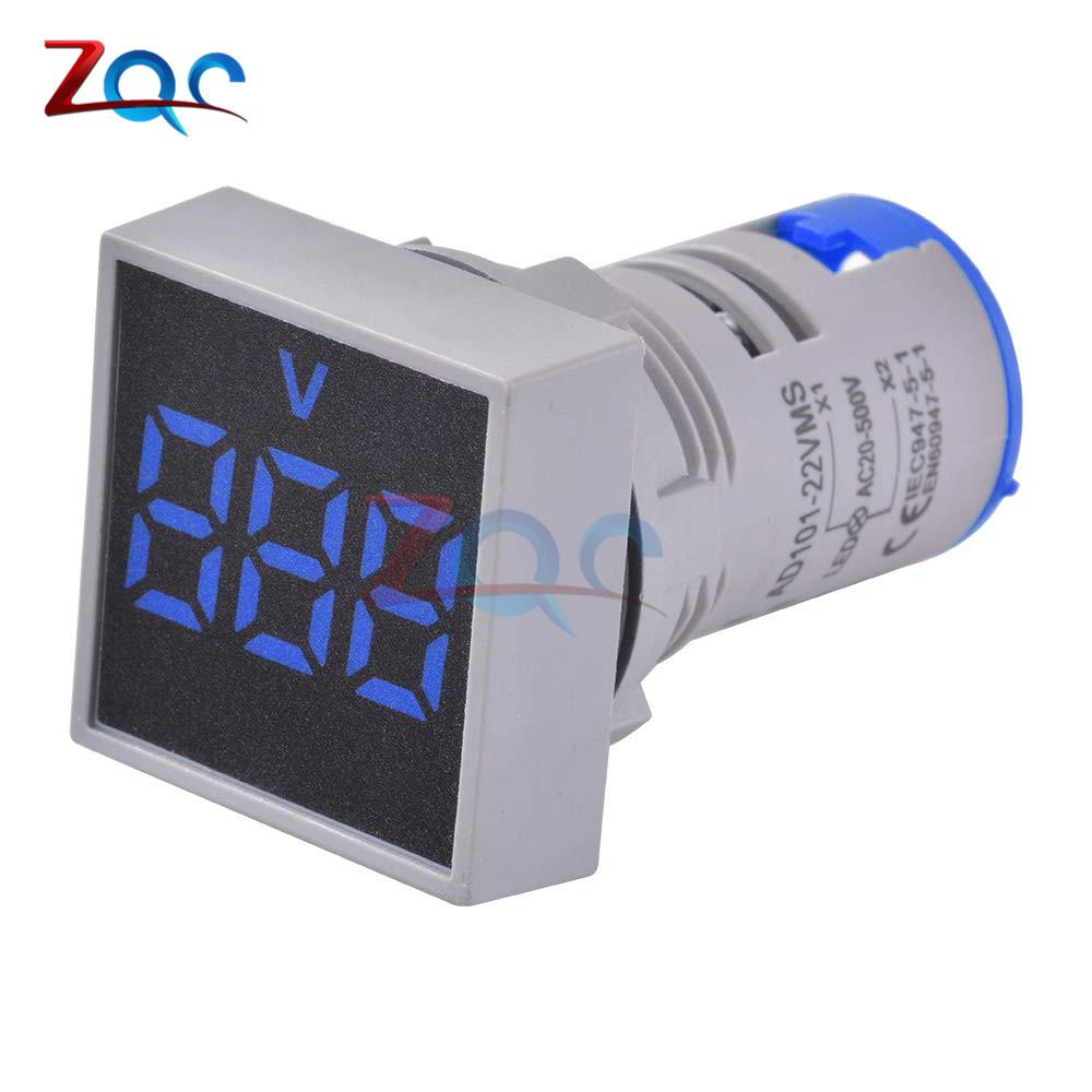 Square LED Digital Dual Display Voltmeter Ammeter Signal Lights Volt Voltage Gauge Current Tester Meter AC 60-500V 0-100A 220V