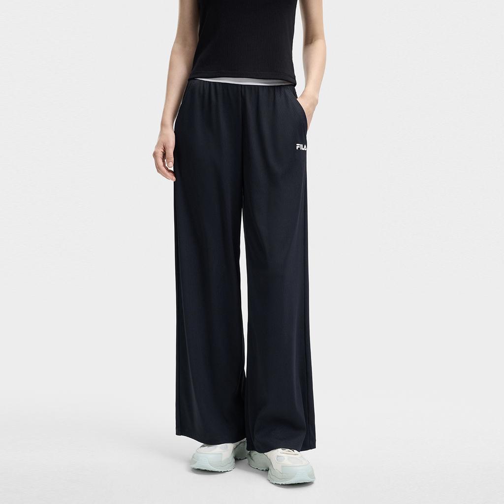 FILA Original Fashion Classic Retro Sports Casual Relaxed Versatile Comfortable Knit Pants Women bottoms Black F51W629602FBK