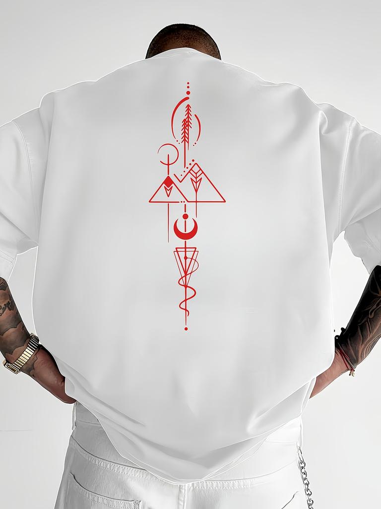 Unique Geometric Print 100 Cotton Men Woment Tshirt Summer Autumn Daily Outdoor Sports Party Casual Loose Street Short Sleeve