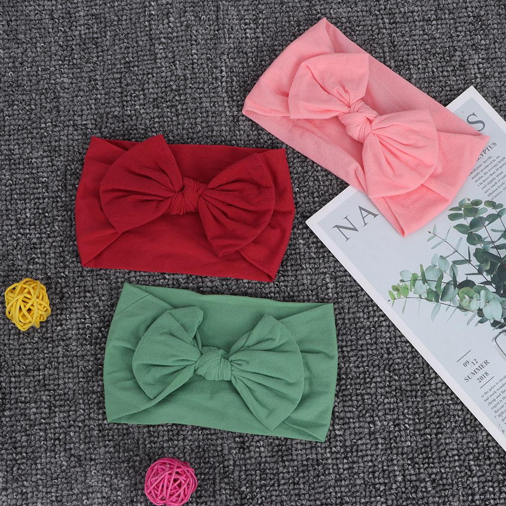 3Pcs Set Infant Newborn Cute Soft Hair Band Baby Nylon Headwear with Bowknot
