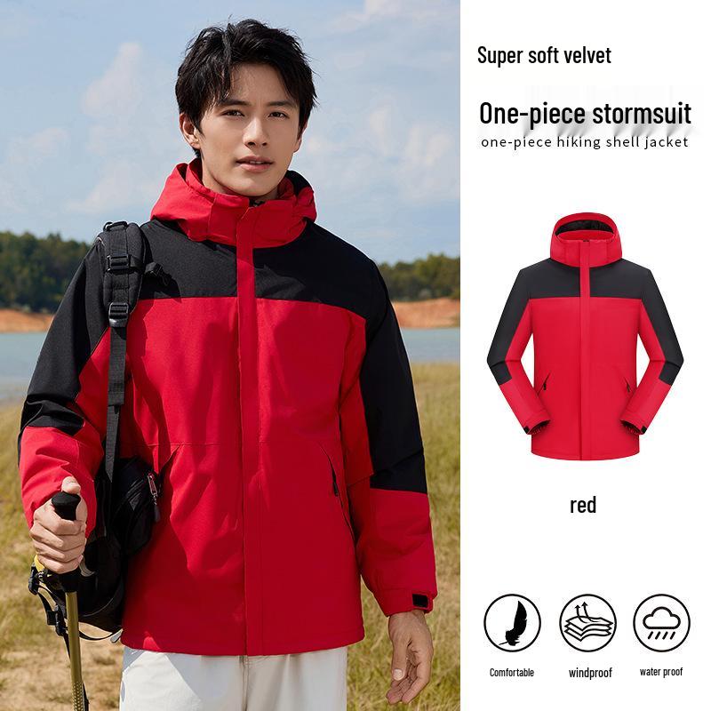 Men's Fleece-Lined Windbreaker: Custom Logo, Warm Work Jacket for Autumn/Winter